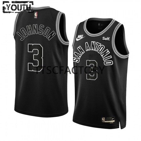 Maillot Basket San Antonio Spurs Keldon Johnson 3 Nike 2022-23 Classic Edition Noir Swingman - Enfant